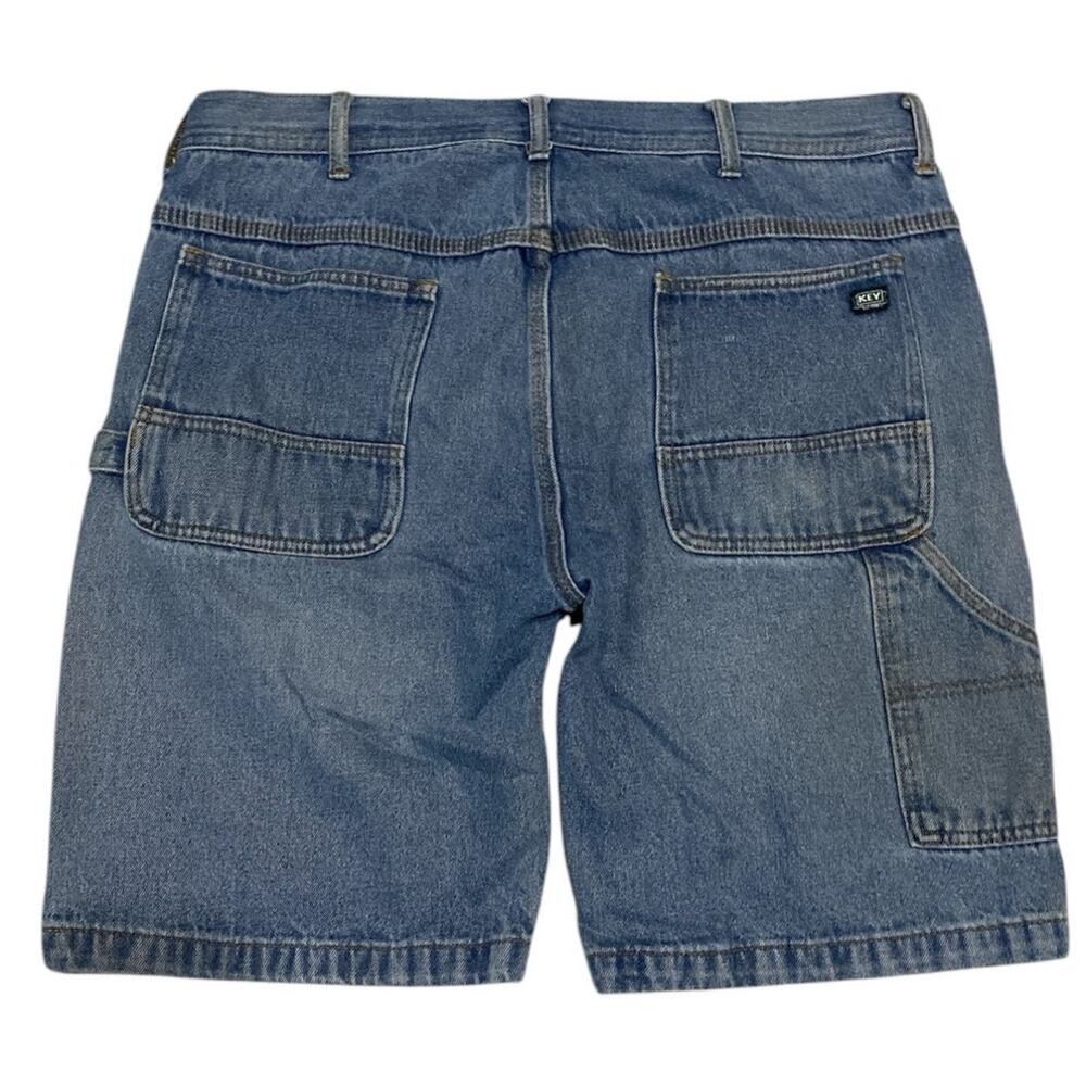 Key Industries Denim Carpenter Shorts Men 36 Blue Jean Workwear Utility Grunge